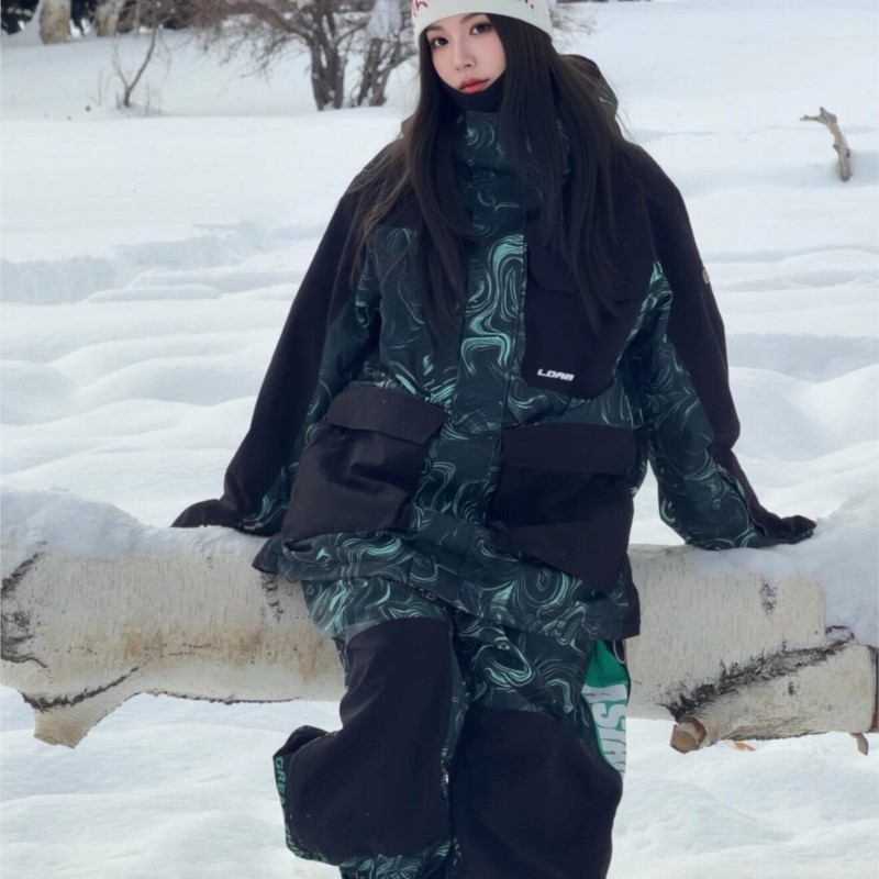 Ski Pants Waterproof Insulated Winter - Conjunto de Esqui Feminino Verde e