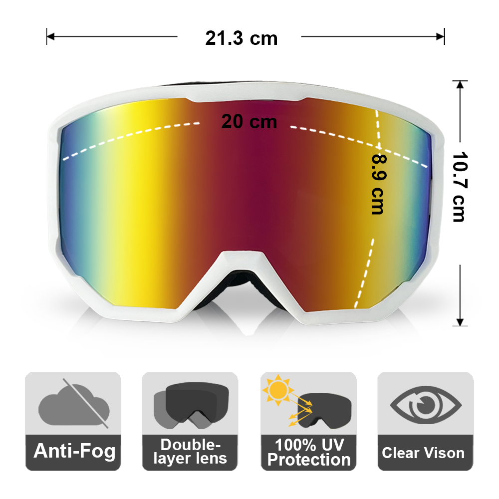 Snowboard Goggles Otg Over Glasses - Óculos de esqui anti nevoeiro proteção