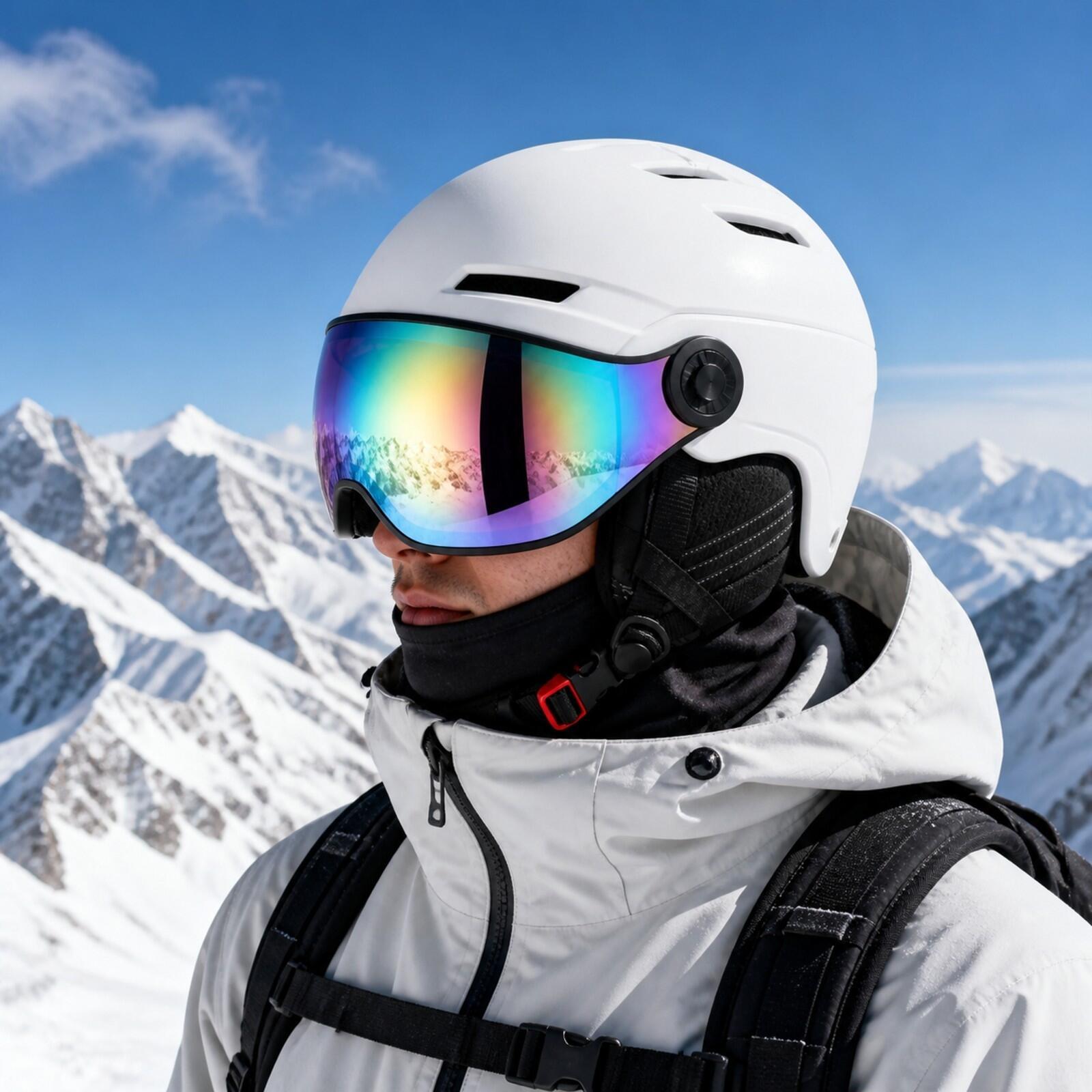 Ski Helmet With Integrated Visor - Capacete de proteção para esqui, para