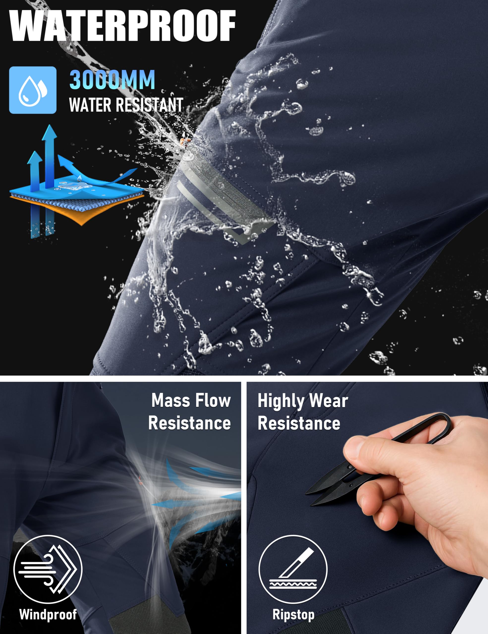 Calças de esqui impermeáveis p - Ski Pants Waterproof Insulated Winter avaliação e preço