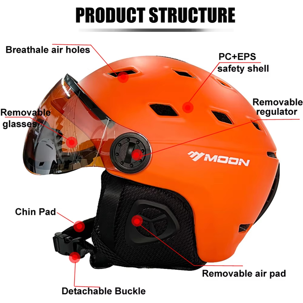Capacete de Esqui MOON MS100 2 - Ski Helmet With Integrated Visor avaliação e preço