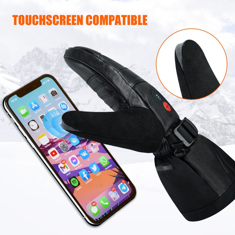 Luvas de esqui aquecidas, reca - Heated Ski Gloves Battery Waterproof avaliação e preço