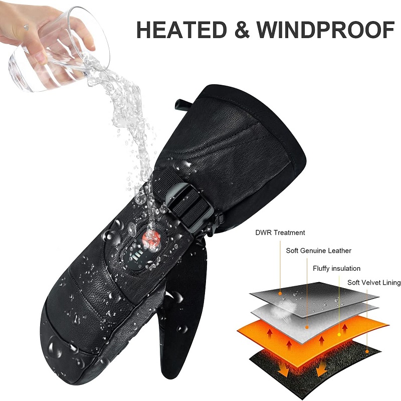 Inverno esqui snowboard luvas  - Heated Ski Gloves Battery Waterproof avaliação e preço
