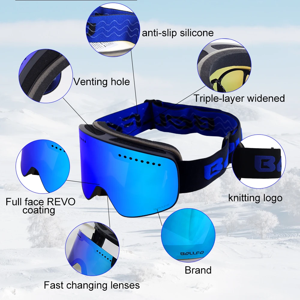 Óculos de esqui magnéticos com - Ski Goggles Magnetic Quick Change Lens avaliação e preço