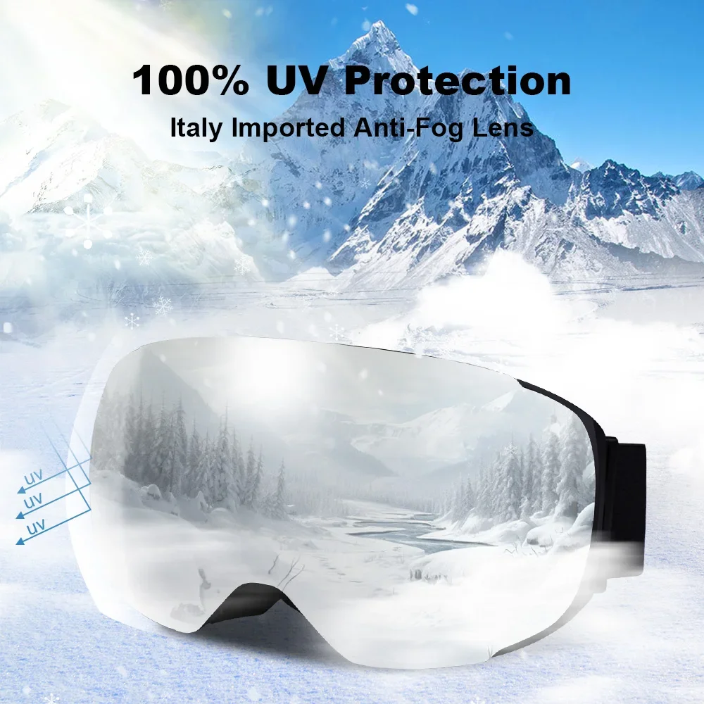 Óculos de esqui magnéticos, co - Ski Goggles Magnetic Quick Change Lens avaliação e preço