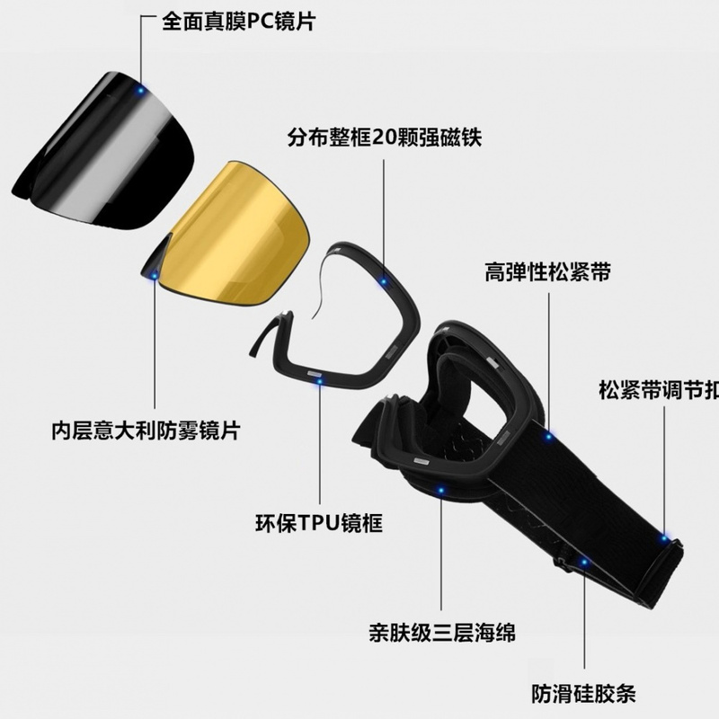 Óculos de Esqui Magnéticos Cil - Snowboard Goggles Otg Over Glasses avaliação e preço