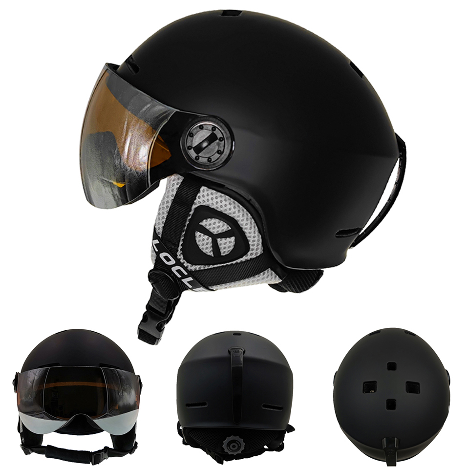 LOCLE Atualização Homens Mulhe - Ski Helmet With Integrated Visor avaliação e preço