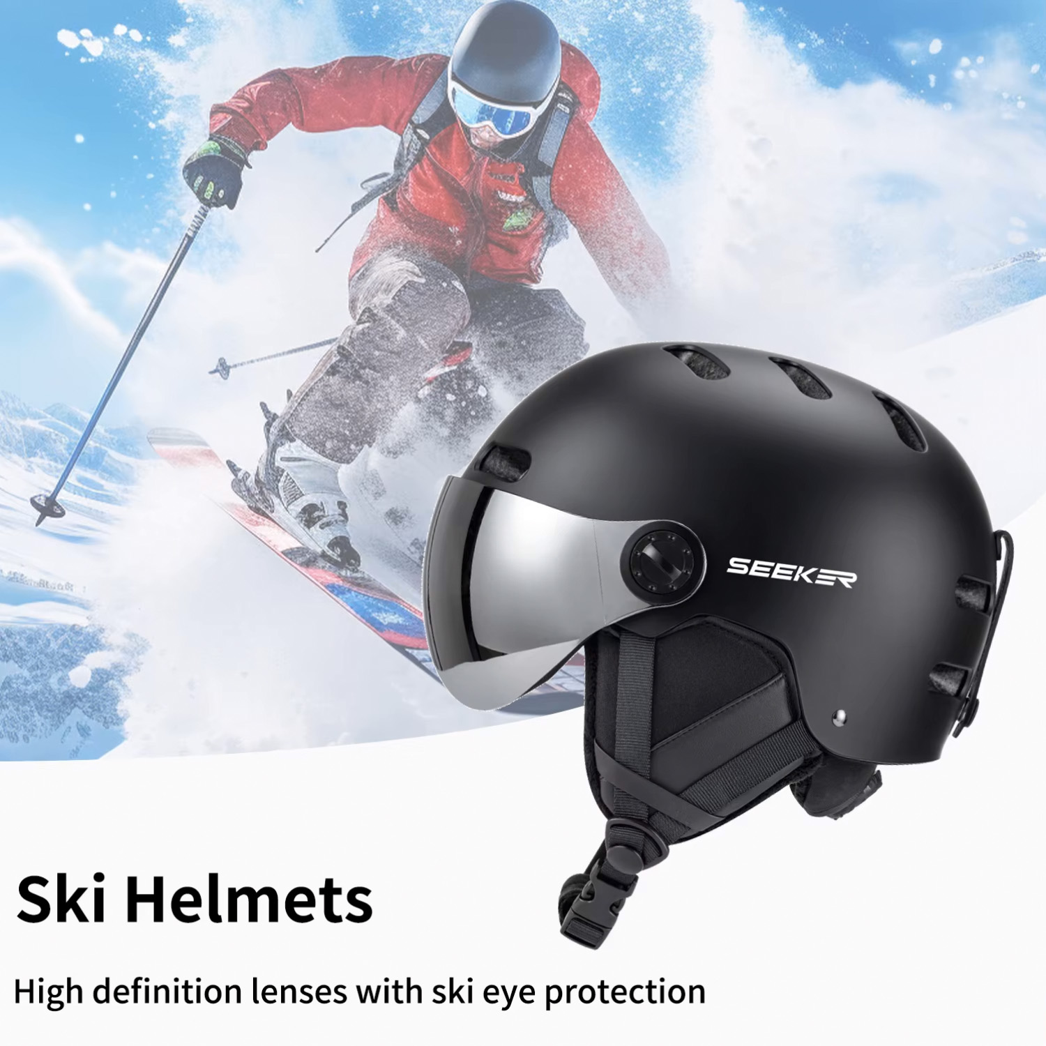 Capacetes de esqui SEEKER para - Ski Helmet With Integrated Visor avaliação e preço