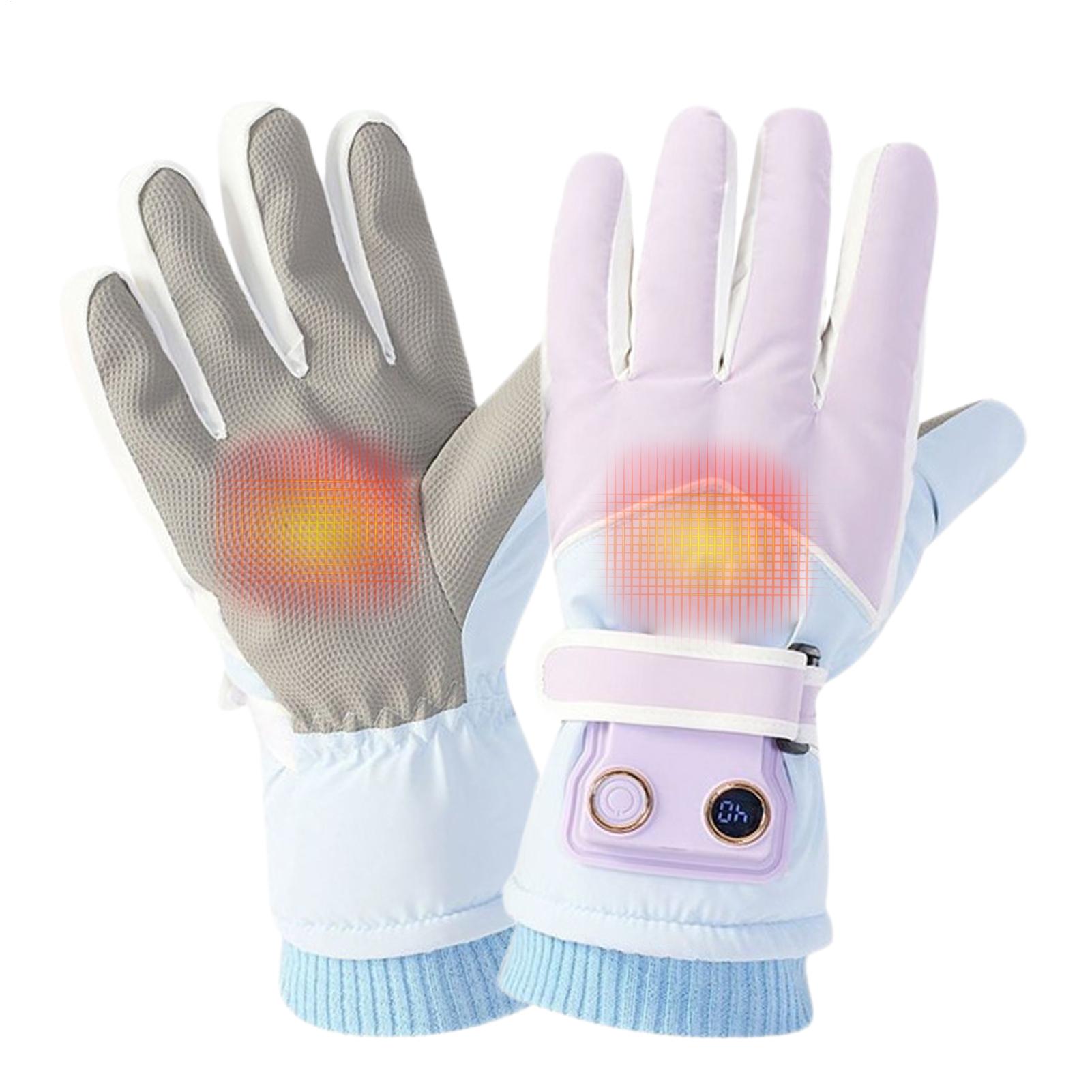 Luvas aquecidas para mulher, c - Heated Ski Gloves Battery Waterproof avaliação e preço