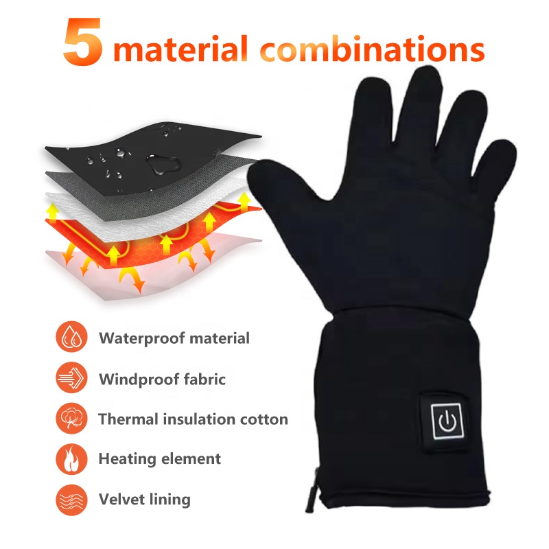 Luvas de Esqui Aquecidas Elétr - Heated Ski Gloves Battery Waterproof avaliação e preço