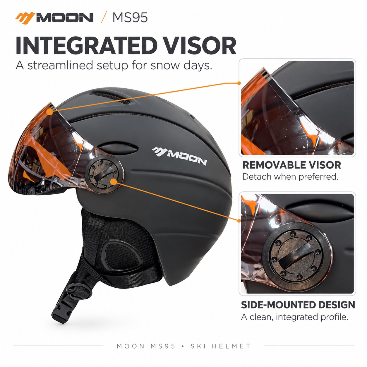 Capacete de esqui MOON com vis - Ski Helmet With Integrated Visor avaliação e preço