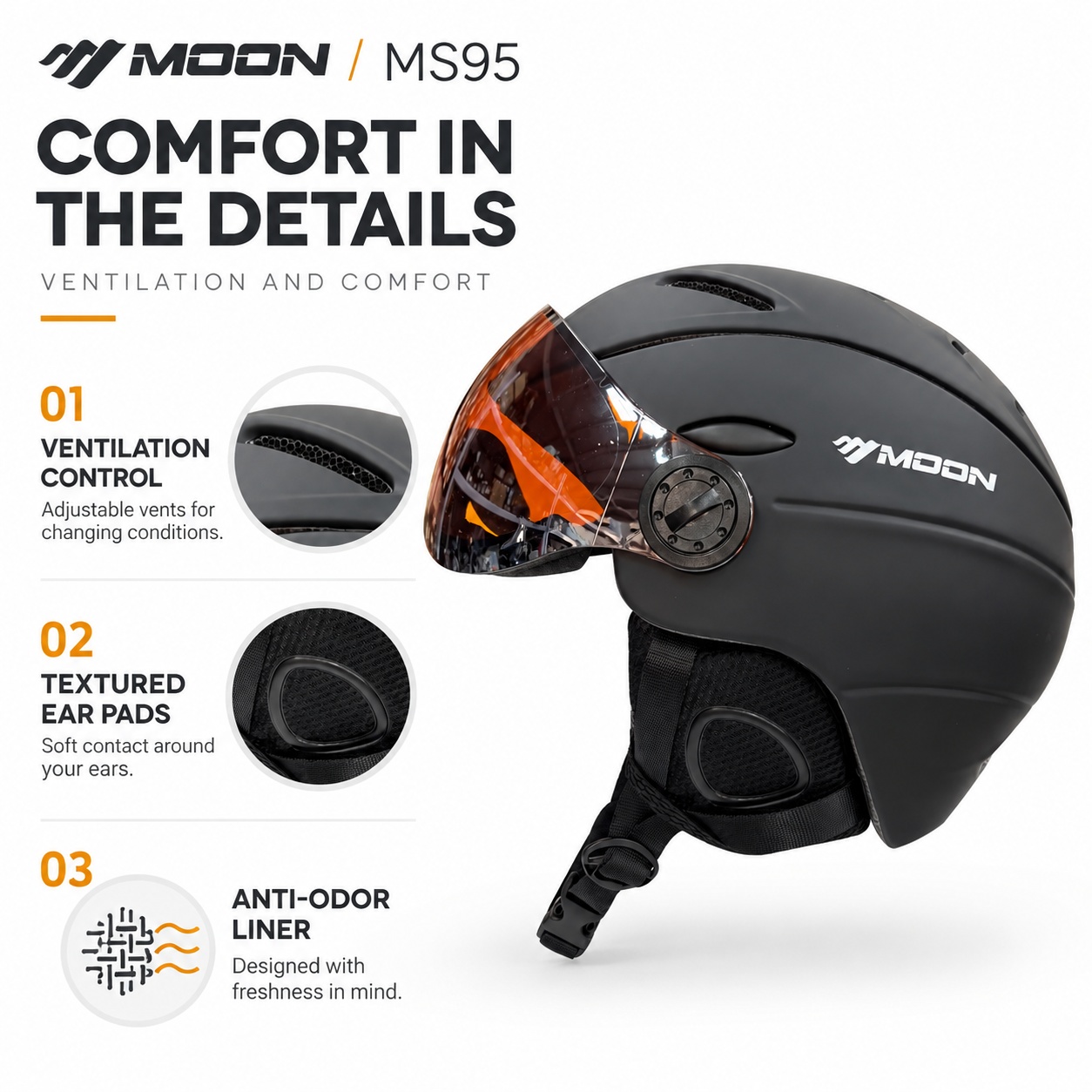 Capacete de esqui MOON com vis - Ski Helmet With Integrated Visor avaliação e preço