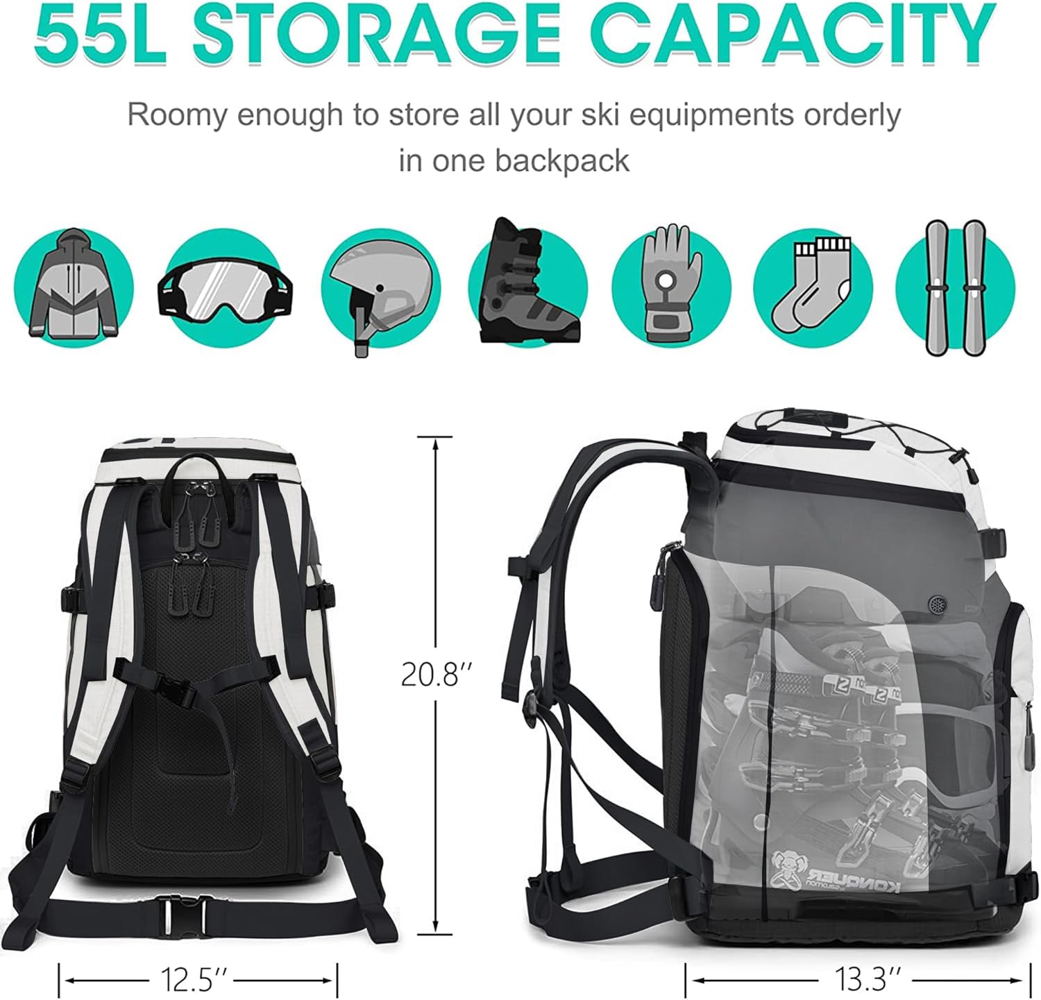 Bolsa para botas de esqui, moc - Ski Boot Bag Backpack Travel avaliação e preço