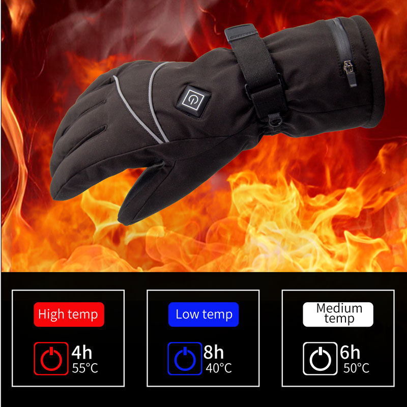 Usb elétrico aquecido luvas ca - Heated Ski Gloves Battery Waterproof avaliação e preço
