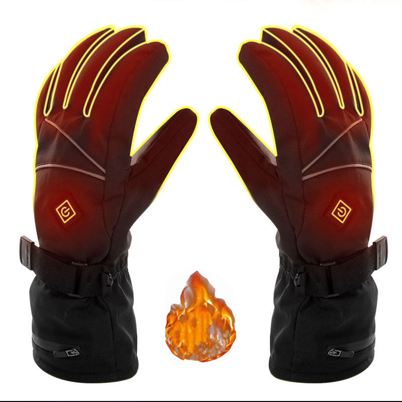 Usb elétrico aquecido luvas ca - Heated Ski Gloves Battery Waterproof avaliação e preço