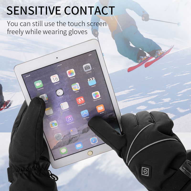 Usb elétrico aquecido luvas ca - Heated Ski Gloves Battery Waterproof avaliação e preço