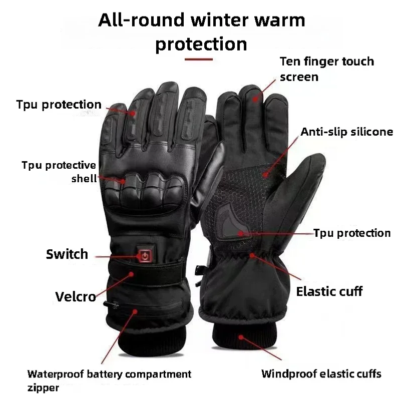 Luvas Aquecidas, Aquecedor de  - Heated Ski Gloves Battery Waterproof avaliação e preço