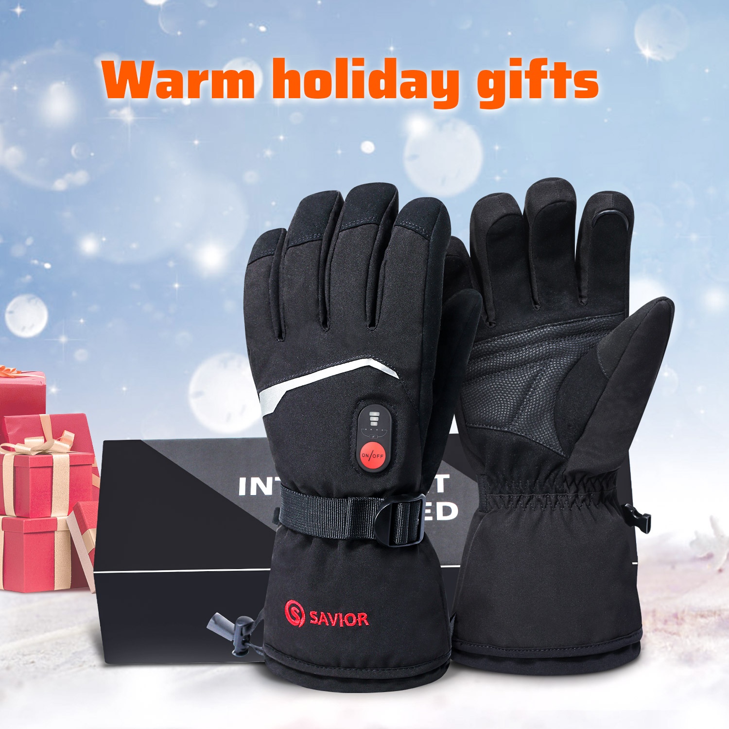 Luvas de Esqui Impermeáveis pa - Heated Ski Gloves Battery Waterproof avaliação e preço