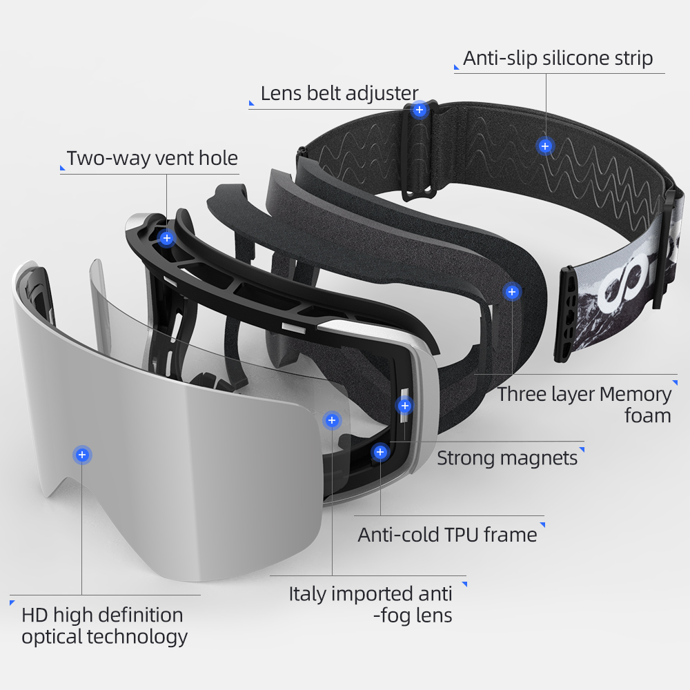 COPOZZ Óculos de esqui profiss - Ski Goggles Magnetic Quick Change Lens avaliação e preço