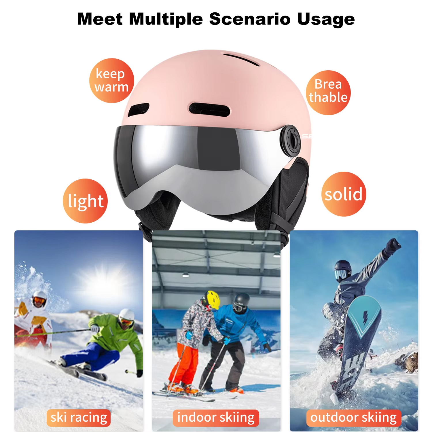 Capacete de esqui SEEKER com p - Ski Helmet With Integrated Visor avaliação e preço