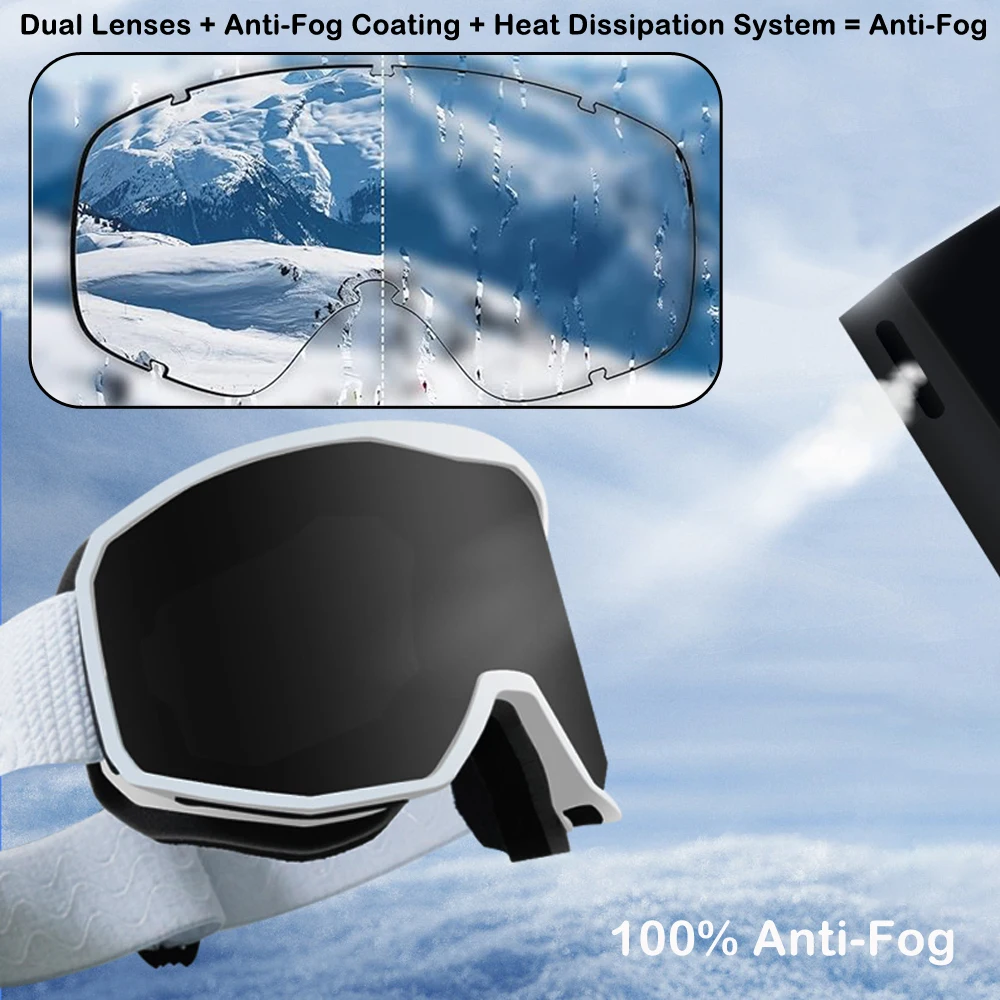 Dollfo óculos de esqui otg sob - Snowboard Goggles Otg Over Glasses avaliação e preço