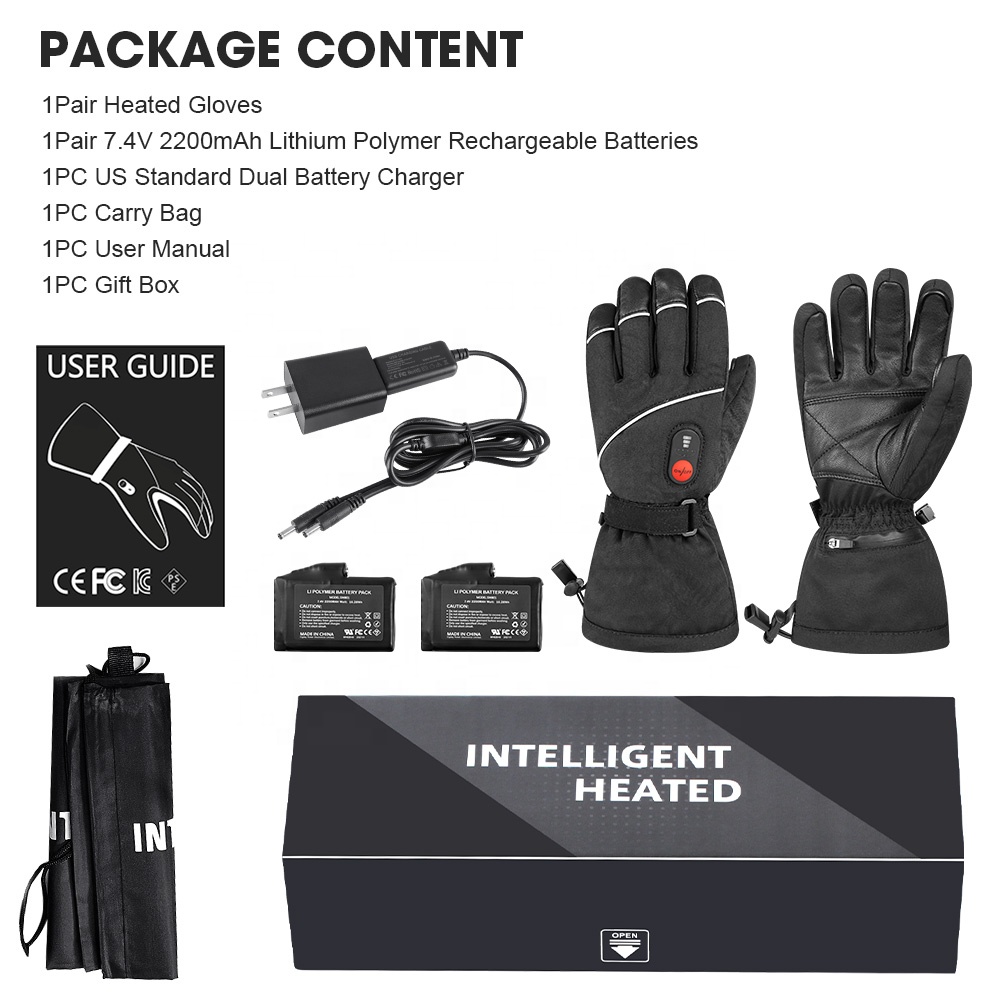 Luvas de Esqui Personalizadas  - Heated Ski Gloves Battery Waterproof avaliação e preço
