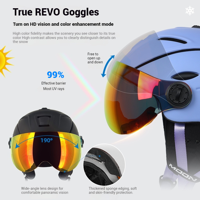 Capacete de esqui MOON MIPS co - Ski Helmet With Integrated Visor avaliação e preço