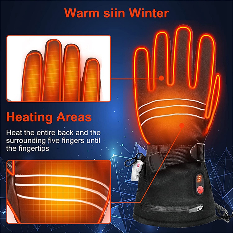 Luvas aquecidas com bateria re - Heated Ski Gloves Battery Waterproof avaliação e preço