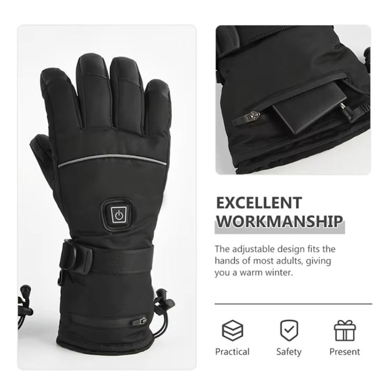 2026 logotipo personalizado de - Heated Ski Gloves Battery Waterproof avaliação e preço