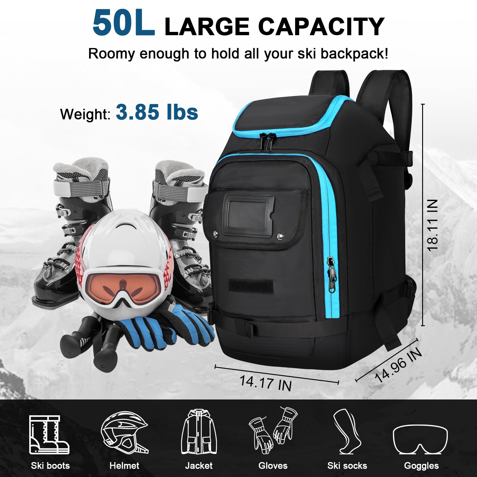 Mochila de Viagem para Esporte - Ski Boot Bag Backpack Travel avaliação e preço